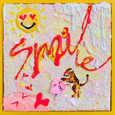 Piece of Smile_Mixed media on canvas_21x21cm_2022
